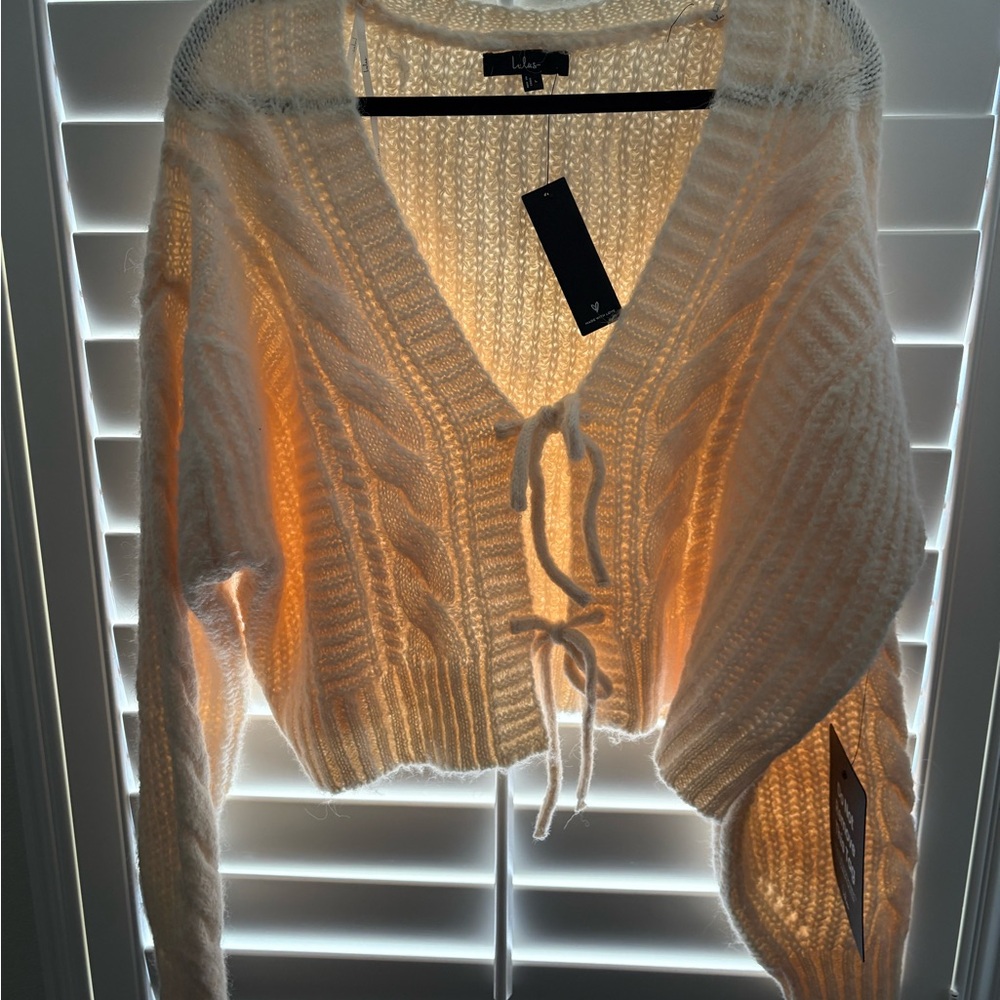 NWT Lulu's Ivory Cable Knit Cardigan